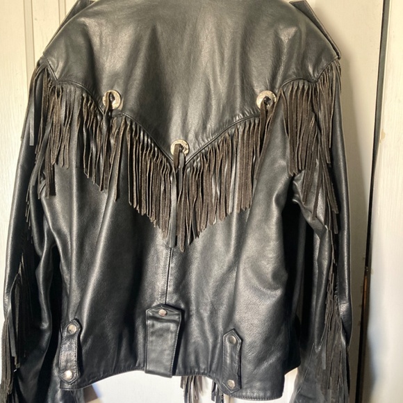 Vintage Open Road for Wilson Leather Moto Jacket W/Fringe Men’s XL - Picture 9 of 13
